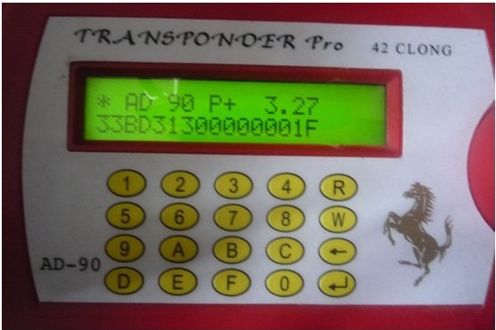 Schlüssel-Software-Anzeige des Transponder-AD90
