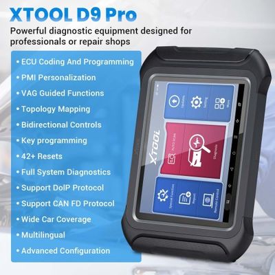 XTOOL D9 PRO OBD2 Bi-directional Scan Tool For VW/BENZ/BW ECU Online Programmer ECU Coding Active Test Diagnostic Tool 42+Services