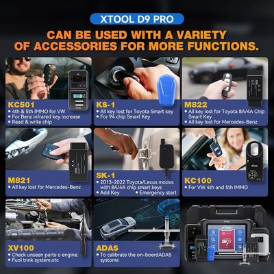 XTOOL D9 PRO OBD2 Bi-directional Scan Tool For VW/BENZ/BW ECU Online Programmer ECU Coding Active Test Diagnostic Tool 42+Services