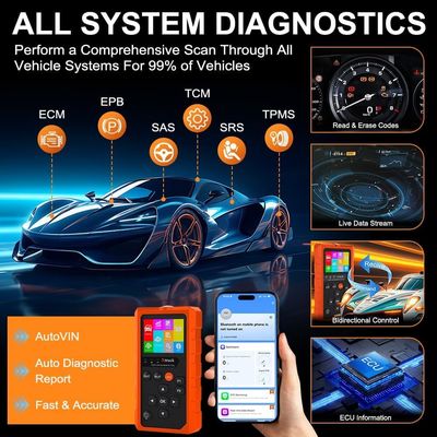 Xtruck 819 Handheld OBDII Scanner with Enhanced OBD2 Mode 6, 9 Major Protocols Support, and 2.8-inch IPS Display