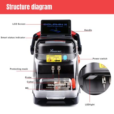 2024 Xhorse Dolphin XP005L Key Cutting Machine with Adjustable Touch Screen, Built-in Lithium Battery, and M5 Clamp