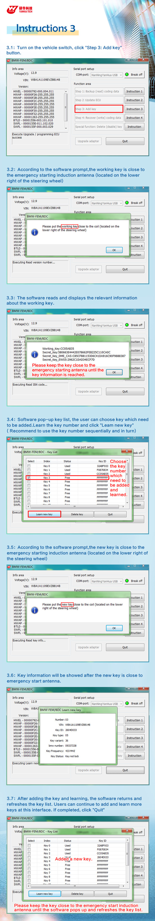 Schlüssel-Programmierer-Benutzer Instruction-3 BMWs FEM