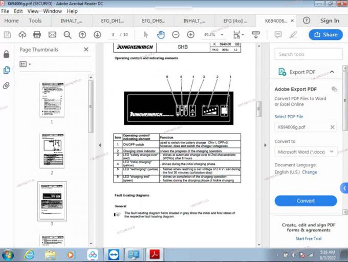 F110 Tablet mit For Judit Incado Box Jungheinrich 4 Gabelstapler Diagnosetool mit 4.37 Software-Teilen Katalog Judit ET EN Diagnosetools 32
