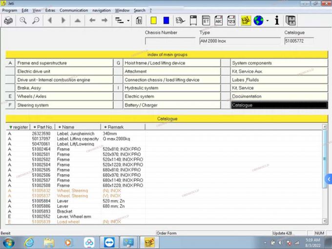 F110 Tablet mit For Judit Incado Box Jungheinrich 4 Gabelstapler Diagnosetool mit 4.37 Software-Teilen Katalog Judit ET EN Diagnosetools 34